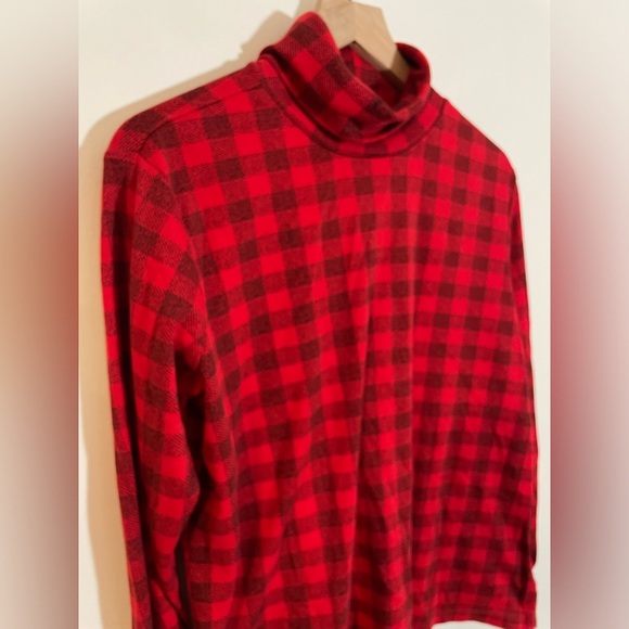 CG.L.CG Red Plaid Soft Turtleneck Long Sleeve Shirt Size Large Christmas in July - Picture 3 of 8